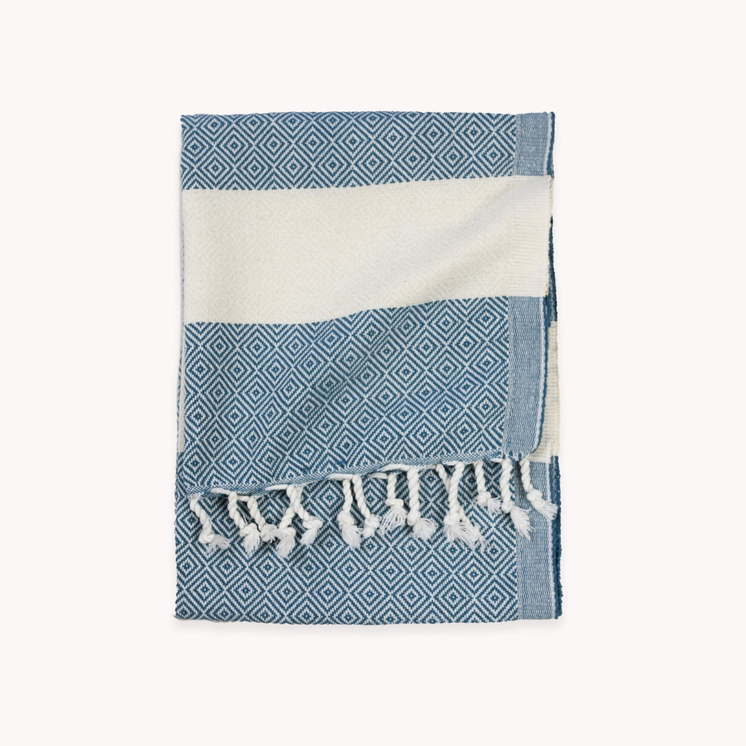 Towel - Diamond - Coastal Blue