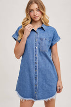 Load image into Gallery viewer, Bluivy - Denim Shirt Mini Dress
