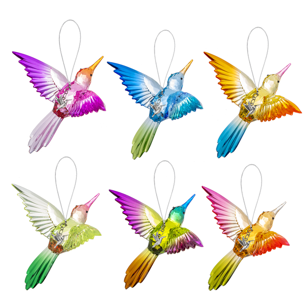 Radiant Hummingbird Ornaments W/Charm