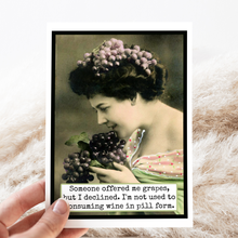 Load image into Gallery viewer, Raven's Rest Studio - Card. Someone Offered Me Grapes, But I Declined...
