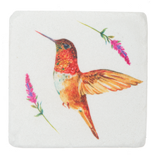 Load image into Gallery viewer, Watercolor Hummingbird Coaster Set
