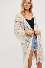 Load image into Gallery viewer, Crochet Lace Cardigan - Natural
