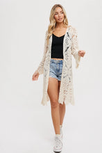Load image into Gallery viewer, Crochet Lace Cardigan - Natural
