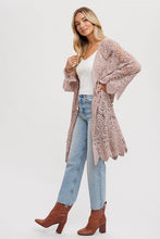 Load image into Gallery viewer, Crochet Lace Cardigan - Latte
