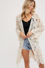 Load image into Gallery viewer, Crochet Lace Cardigan - Natural
