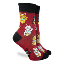 Load image into Gallery viewer, Good Luck Sock - Women's Lucky Waving Cat Socks
