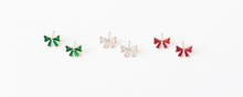 Load image into Gallery viewer, Holiday Crystal Bow Earrings
