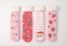 Load image into Gallery viewer, Bright Holiday Slipper Socks
