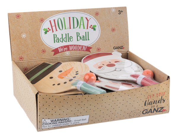 Wooden Holiday Paddle Ball