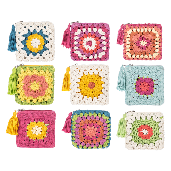 Spring Summer Crochet Flower Coin Purse
