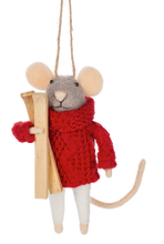 Load image into Gallery viewer, Mice Winter Sport Ornament
