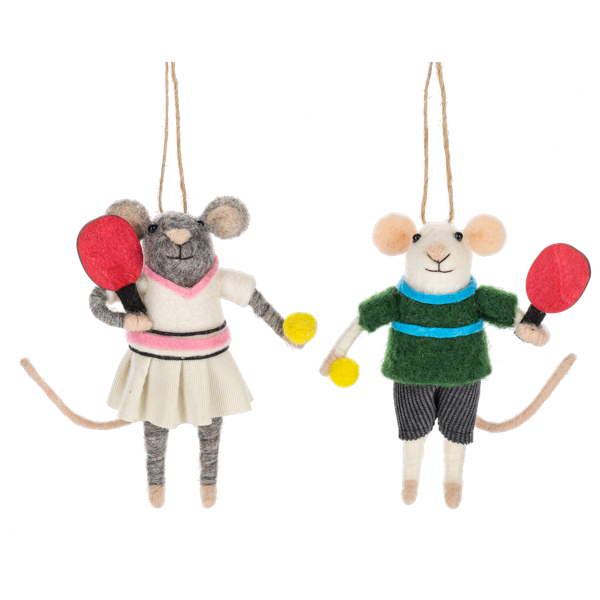 Mouse Pickleball Ornament