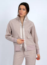Load image into Gallery viewer, Saruna Soft Knit W/Satin Trim Top - Taupe Mel
