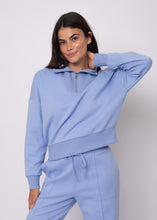 Load image into Gallery viewer, Seanni Cotton Soft Knit Half Zip - Perri Blue
