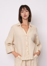 Load image into Gallery viewer, Ginny Double Weave Stripe Gauze Shirt - Off White
