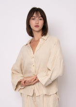 Load image into Gallery viewer, Ginny Double Weave Stripe Gauze Shirt - Off White
