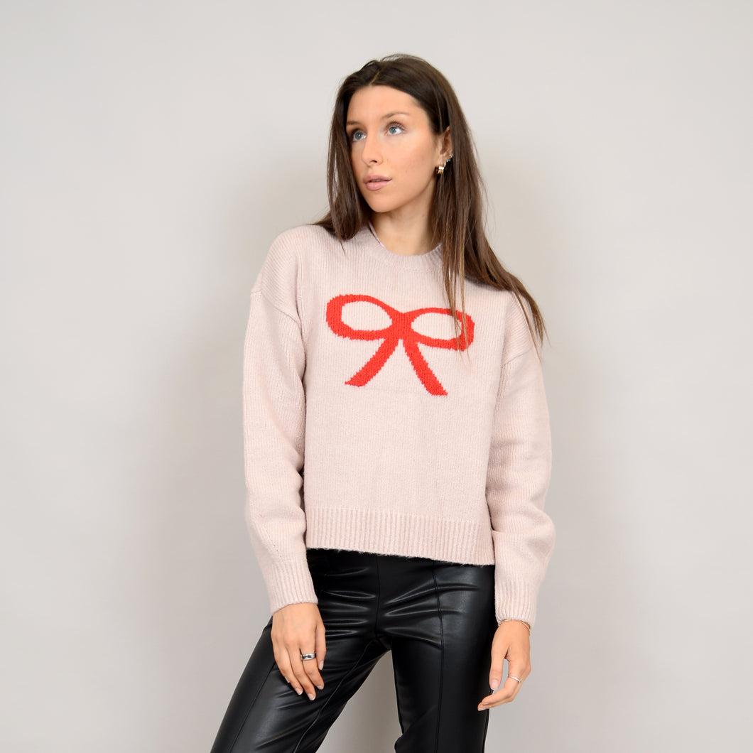 Liselotte Sweater - Pink Cloud Bow