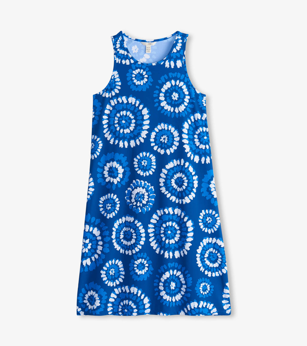 Beach Tank Dress - Blue Mandala Quartz