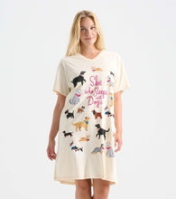 Load image into Gallery viewer, Women&#39;s Sleepshirt - She Who Sleeps With Dogs

