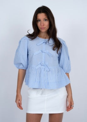 Tally Puff Front Tie Shirt