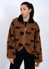 Load image into Gallery viewer, Joline Sherpa Jacket - Horse Print
