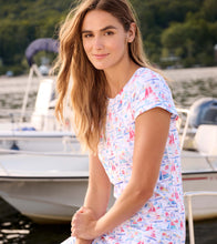 Load image into Gallery viewer, Crew Neck Tee Dress - Painted Sailboats
