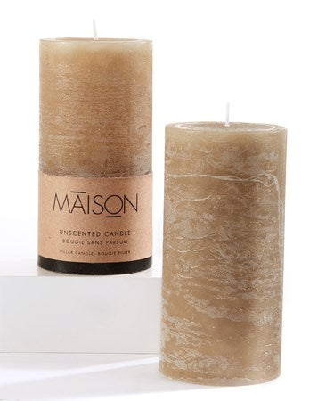 Rustic Pillar Candle - 3x6 - Beige