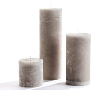 Load image into Gallery viewer, Rustic Pillar Candle - 3x9 - Grey
