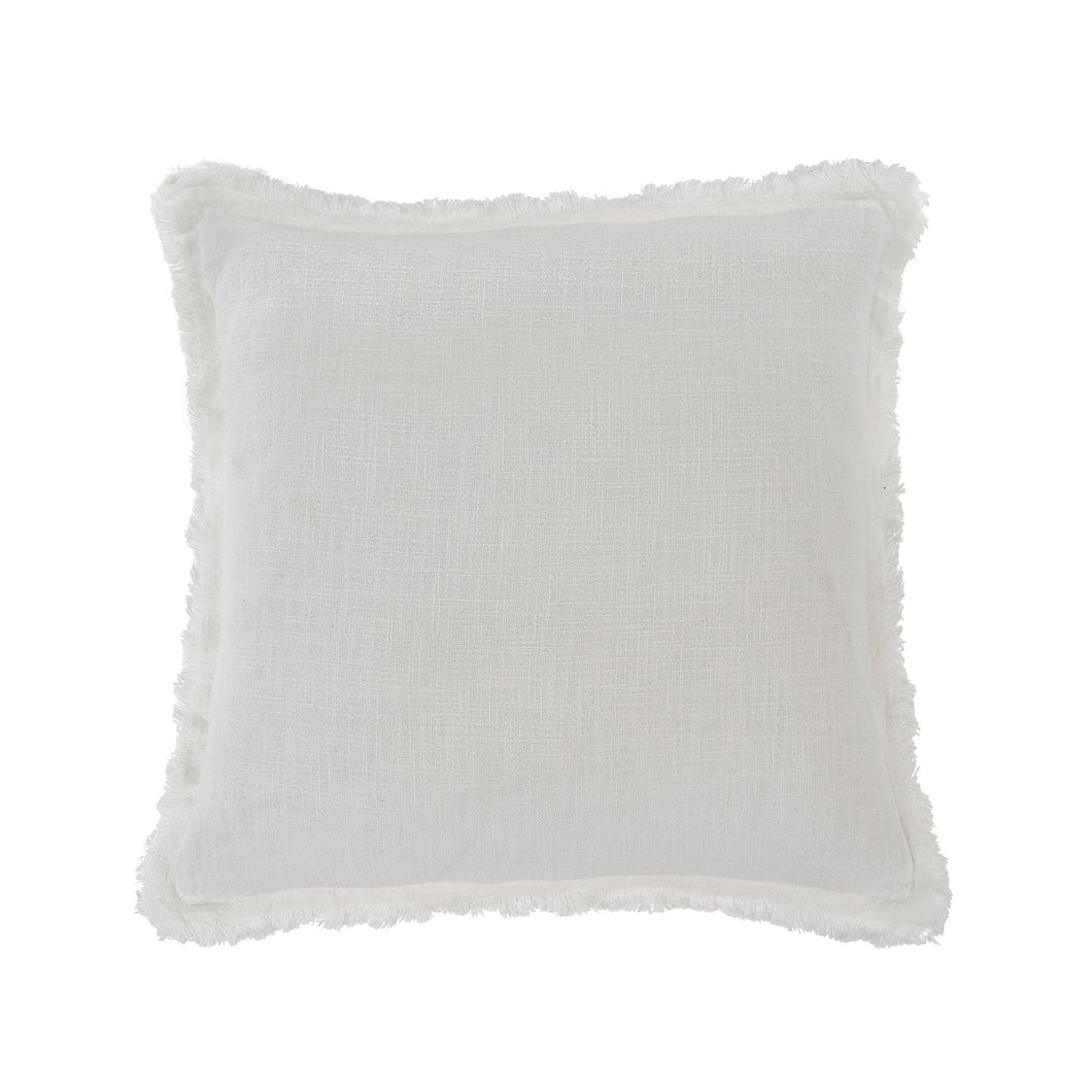 Frayed Edge Pillow - White