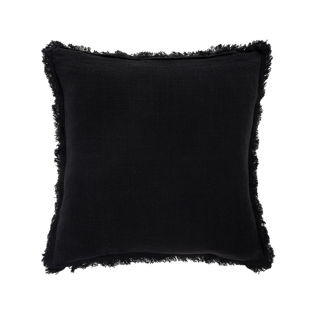 Frayed Edge Pillow - Black