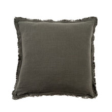 Load image into Gallery viewer, Frayed Edge Pillow - Gunmetal
