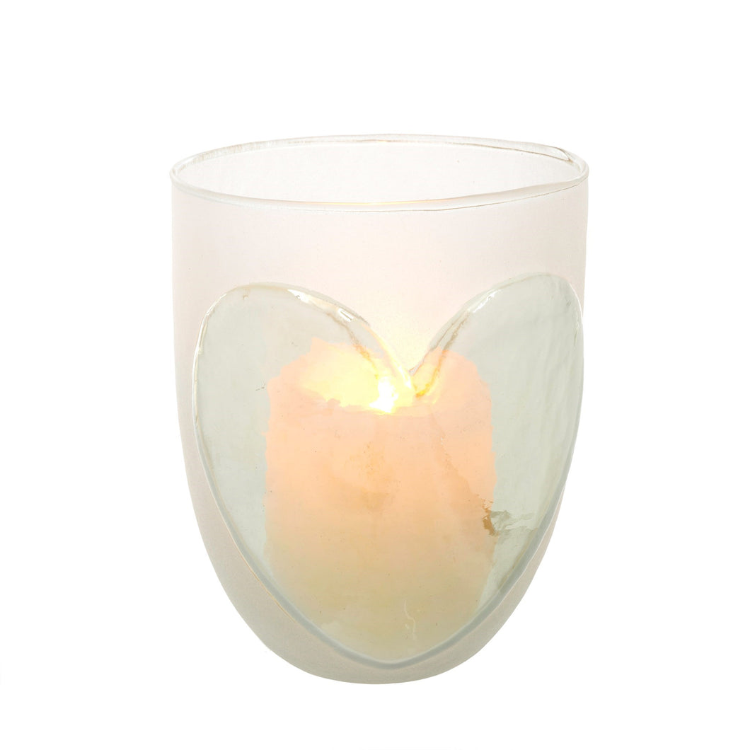 Frosted Heart Votive - Large