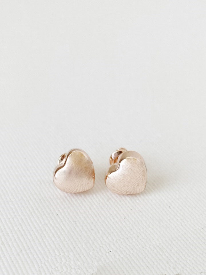 Little Heart Earrings - Rose Gold