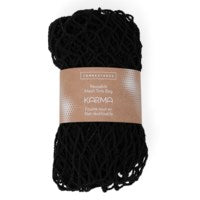 Load image into Gallery viewer, Karma Reusable Cotton Mesh Shopping Tote Bag - Black
