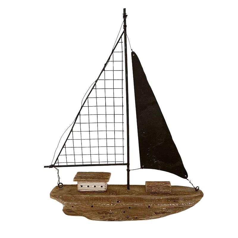 Wooden Sailboat On Stand - Large
