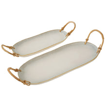 Load image into Gallery viewer, Rattan Wrapped Ceramic Platter - Small
