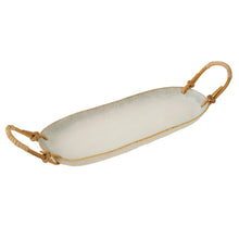 Load image into Gallery viewer, Rattan Wrapped Ceramic Platter - Small
