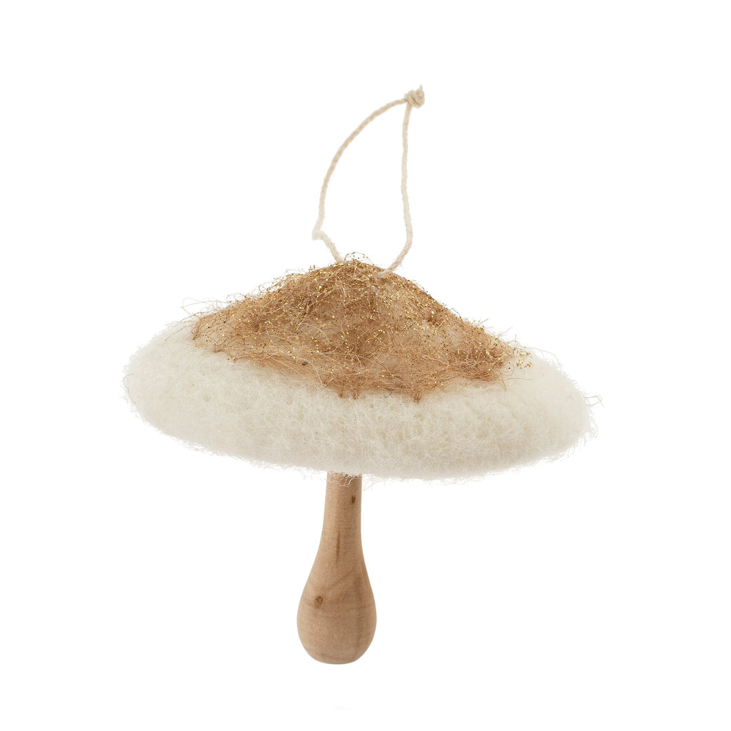 Felt Mushroom Ornament - Natural