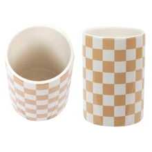 Load image into Gallery viewer, Checkered Ceramic Vase - Natural
