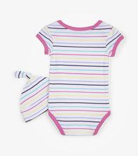 Load image into Gallery viewer, Baby Onsie With Hat - Rainbow Unicorn
