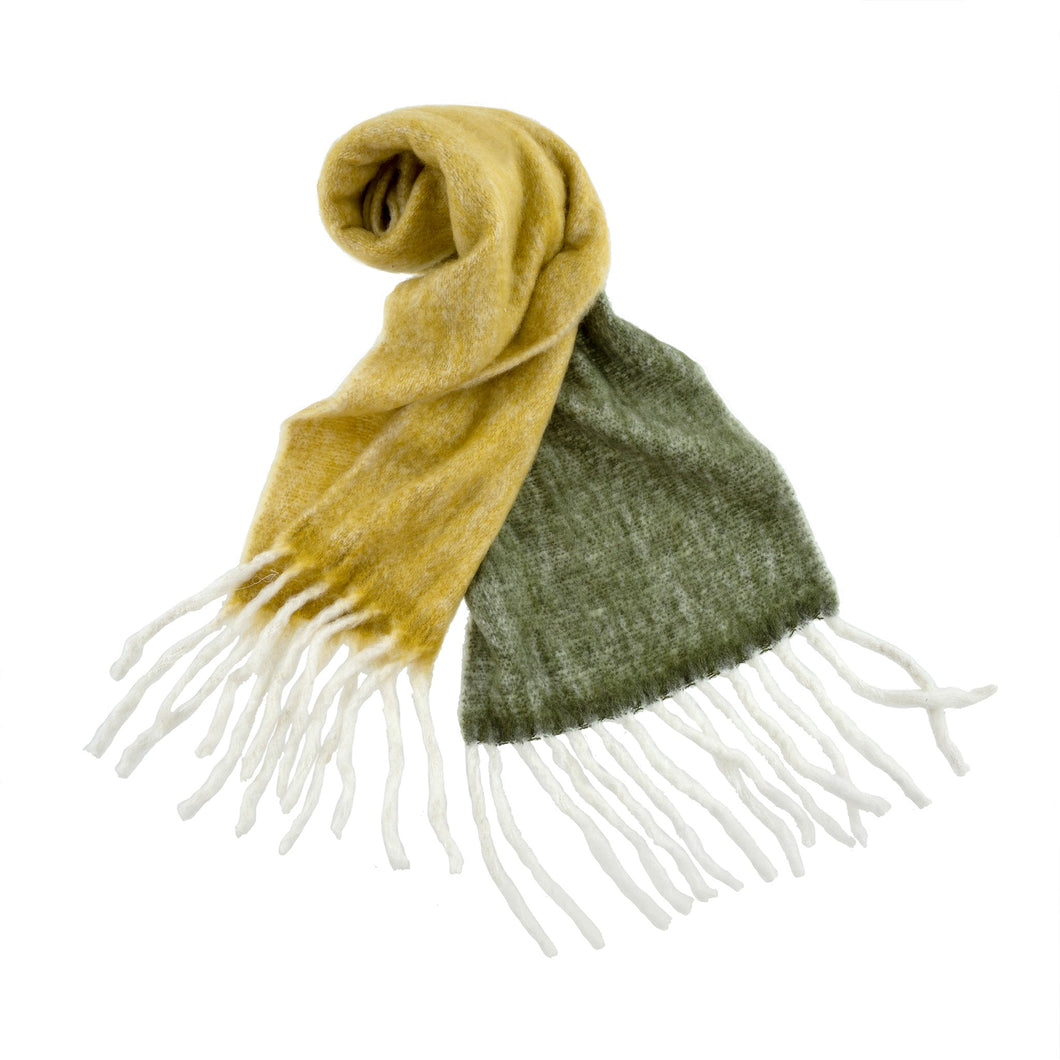 Colour Block Scarf Olive/Forest
