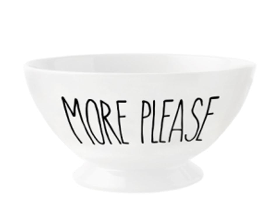 Farmhouse Modern Ceramic Footed Bowl - More Please