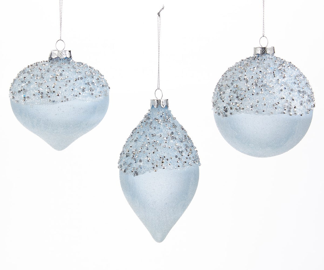 Frosted Glass & Glitter Ornament