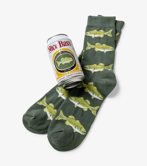 Men's Beer Can Socks - Nice Bass