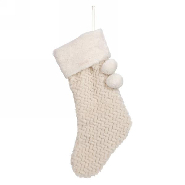 Faux Fur Pom Pom Stocking