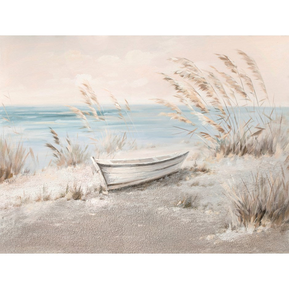 Bateau De Plage Blanche Canvas