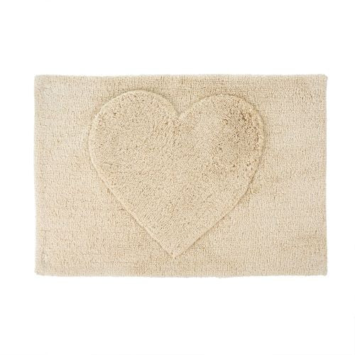 Bath Mat - Plush Heart Natural