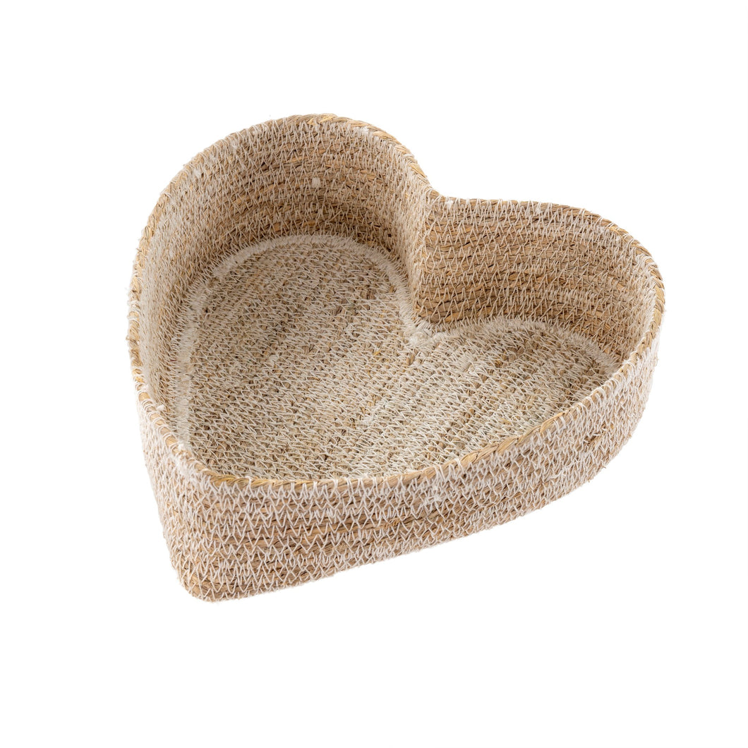 Whitewash Heart Basket
