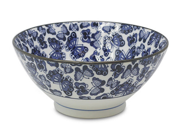 Blue Butterfly Japanese Bowl - Medium
