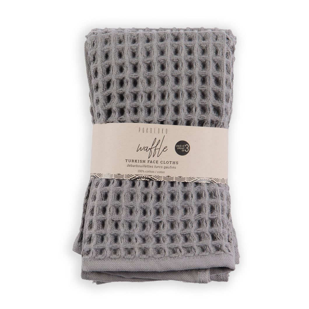 Waffle Face Towel - Dark Grey